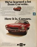 1971 Chevy Camaro Ad ~ Learned A Lot From Corvette