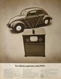 1971 VW Volkswagen Beetle Ad ~ Two Gimmicks of the 1940's