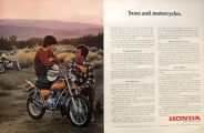 1972 Vintage Honda SL-70 Motorcycle Ad ~ Sons & Motorcycles