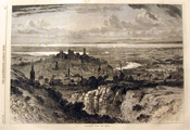 Lancaster England from the Moor 1868 Antique Print