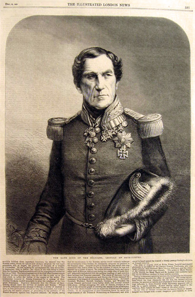 King Leopold of Belgium 1865 Antique Print
