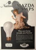 1928 National Mazda Lamps Ad ~ New Lamp, New Beauty