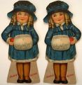Vintage Mechanical Valentine ~ Girl with Muff & Heart