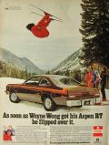 1976 Vintage Dodge Aspen RT Ad ~ Skier Wayne Wong