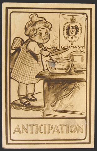AnticipationóGerman Girl with Sauerkraut Postcard