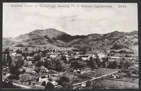Calistoga, Mt. St. Helena Birdseye View Postcard