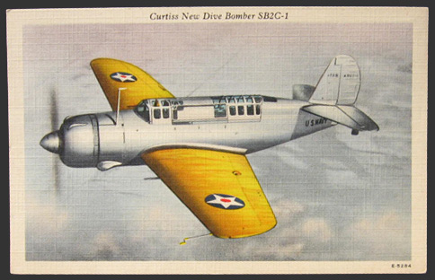 Curtiss Dive Bomber SB2C-1 Postcard
