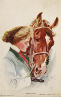 Harrison Fisher Dumb Luck Woman with Horse Postcard