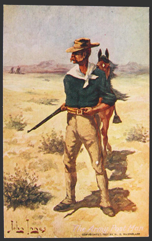 John Innes Army Post Man Western Postcard
