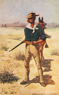 John Innes Army Post Man Western Postcard