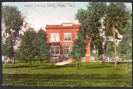 Onawa, IA Manuel Training School Vintage Postcard