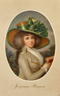 Joyeuses Paques Woman with Large Bonnet Postcard