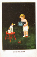Boy Photographs Dog "Little Shaver" Series Postcard