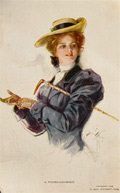 Harrison Fisher Thoroughbred Lady Equestrian Postcard