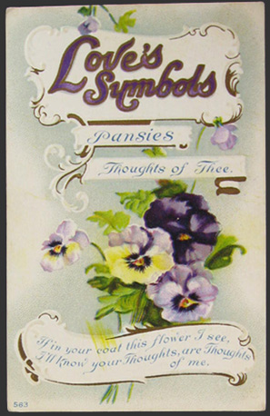 Love's Symbols Pansies Postcard