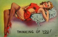 Linen Pin-Up Postcard ~ B. Armstrong