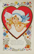 Child with Bonnet Valentine Postcard