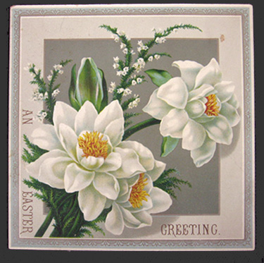 Vintage Easter Greeting Card ~ White Flowers