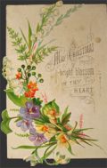 Victorian Die-Cut Christmas Greeting Card ~ Bright Blossoms