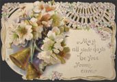 Victorian Die-Cut Greeting Card ~ Bells & Flowers