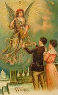 Angel with Cornucopia New Year Postcard