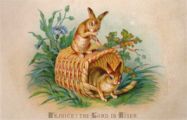 Lot of 2 Vintage Easter Cards ~ Chicks, Bunnies