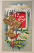 Vintage Christmas Postcard ~ Bells & Snow