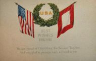 U.S. Service Flag & Old Glory Postcard