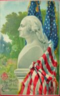 Veenfliet George Washington & Flag Postcard