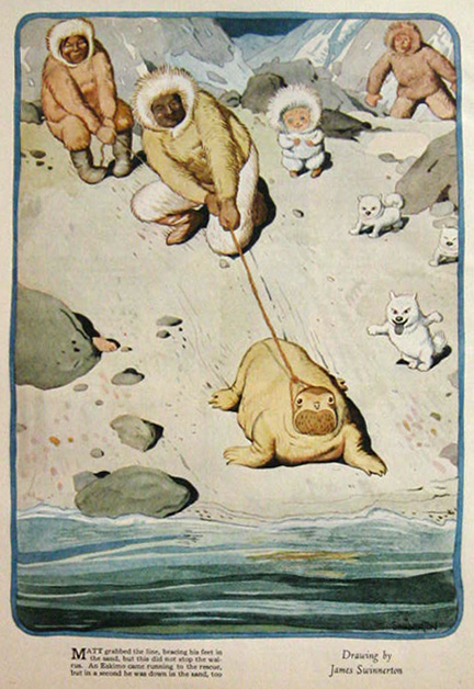 1931 James Swinnerton Print ~ Eskimo & Walrus