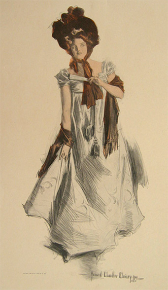 Howard Chandler Christy 1908 Antique Print ~ Fashionable Woman
