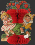 Children with "Heart" Bush Vintage Honeycomb Valentine