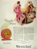 1929 Westclox Baby Ben Alarm Clock Ad ~ Pink Crackle