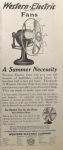 1911 Antique Western Electric Fan Ad ~ Summer Necessity