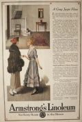 1919 Armstrong Linoleum Ad ~ Gray Jaspe Floor