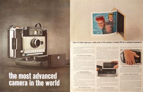 Endure Head Serrated 1963 Polaroid Color Pack Camera Ad ~ Most Advanced Camera, Vintage Radio,  Camera, TV Ads
