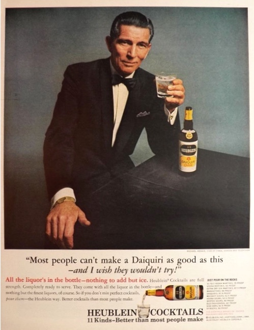 1964 Heublein Dauquiri Cocktail Ad ~ Michael Rennie