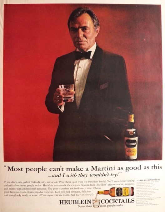 1964 Heublein Martini Cocktail Ad ~ James Mason