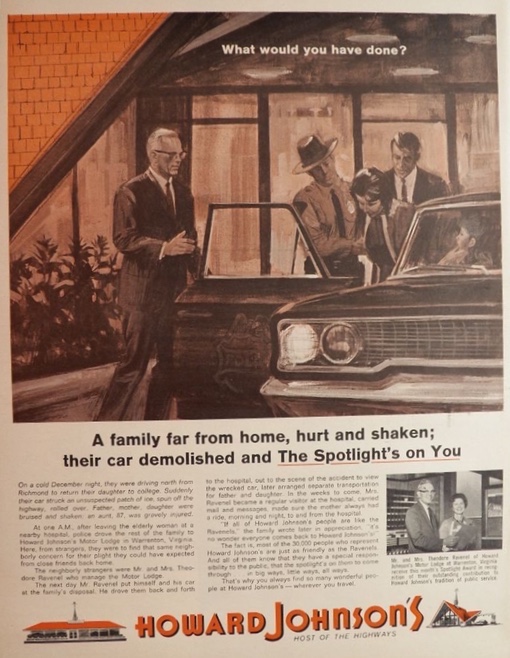 1964 Howard Johnson's Motor Lodge Ad ~ Warrenton, VA