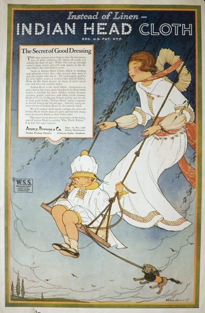 1919 Indian Head Fabric Ad ~ Marjory Woodbury