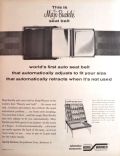 1964 Vintage Maji-Buckle Seat Belt Ad ~ Automatically Adjusts