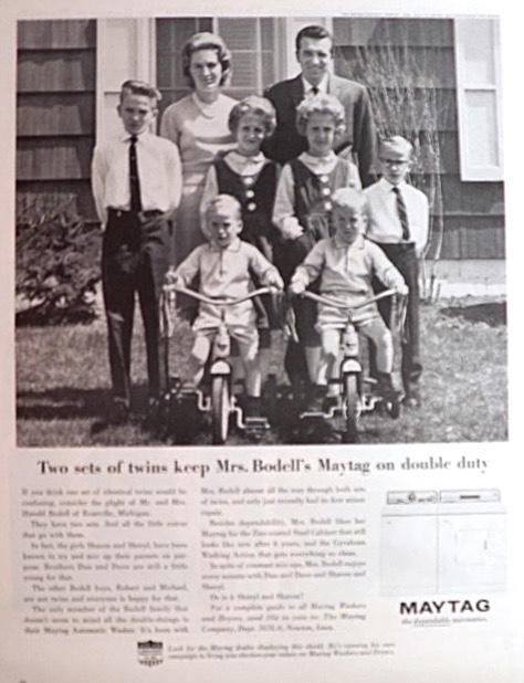 1964 Maytag Washer Ad ~ Bodell Twins, Roseville MI