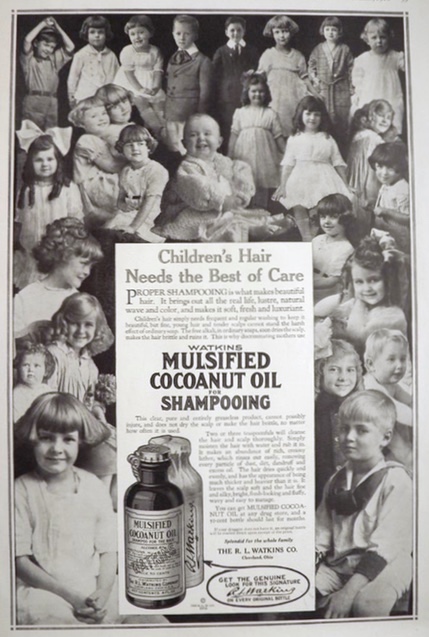 1918 Watkins Mulsified Shampoo Ad ~ Children's Hair