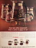 1964 Vintage Pyrex Coffee Carafe Ad ~ Full Coffee Enjoyment