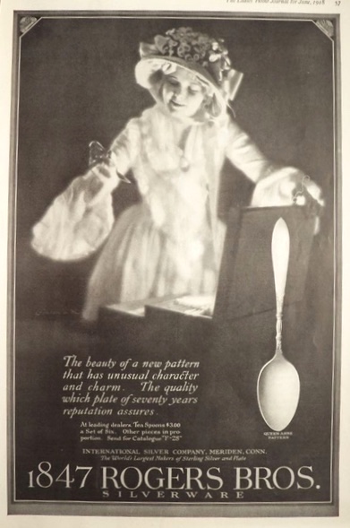1918 Rogers Bros. Silverware Ad ~ Queen Anne