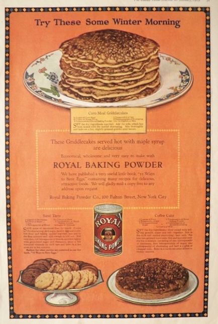 1919 Royal Baking Powder Ad ~ Griddlecake Recipe