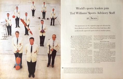 1963 Sears Ad ~ Ted Williams & Famous Athletes