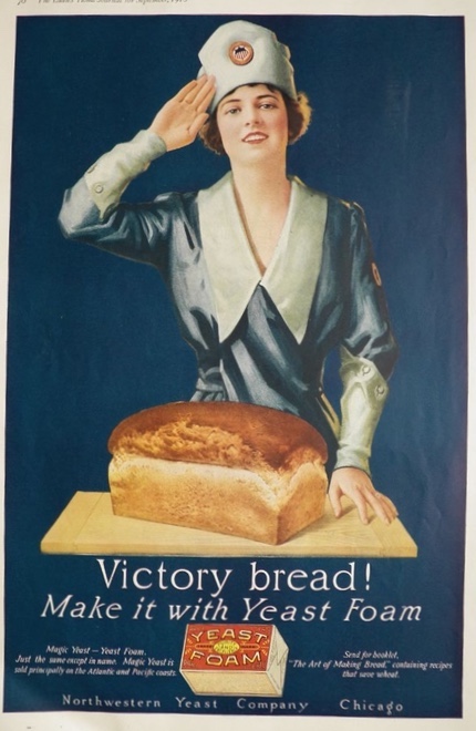 1918 Yeast Foam Ad ~ Victory Bread ~ Wonderful Art