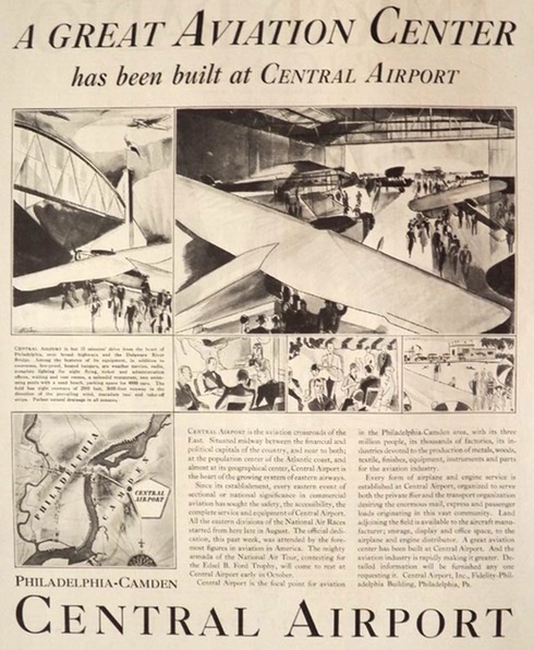 1929 Camden Central Airport Ad ~ Great Aviation Center