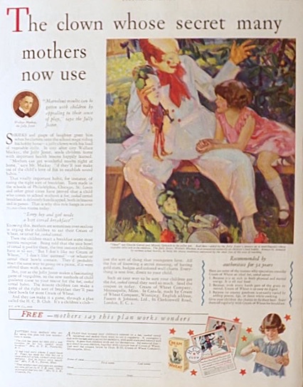 1928 Cream of Wheat Ad ~ Wallace Mackay Jolly Jester